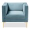 Baxton Studio Seraphin Light Blue Velvet Upholstered Gold Finished Armchair 157-9795 - alternate 8